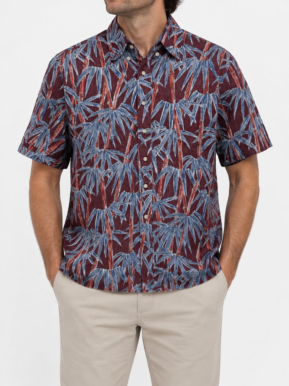 Reyn Spooner Men's Limited Issue Classic Fit Bamboo Print Aloha Hawaiian Shirt S